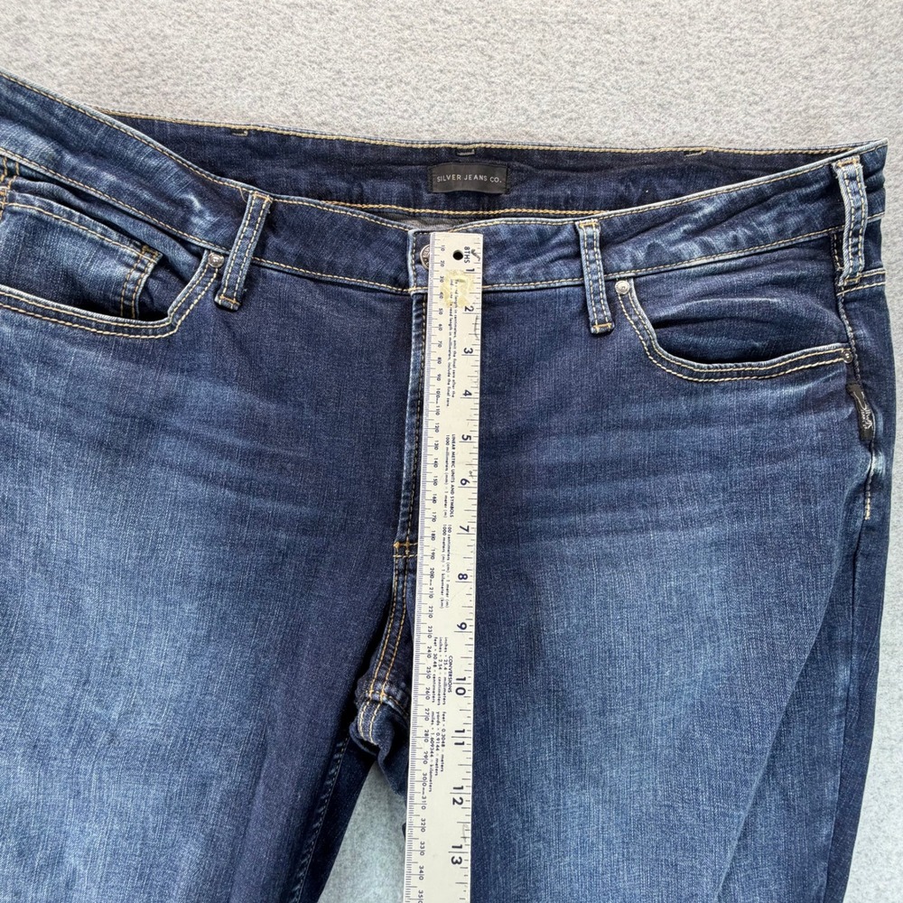 Silver Jeans Co Boyfriend Dark Wash Stretch Denim Jeans Womens Plus Size 20x29 - Picture 4 of 9